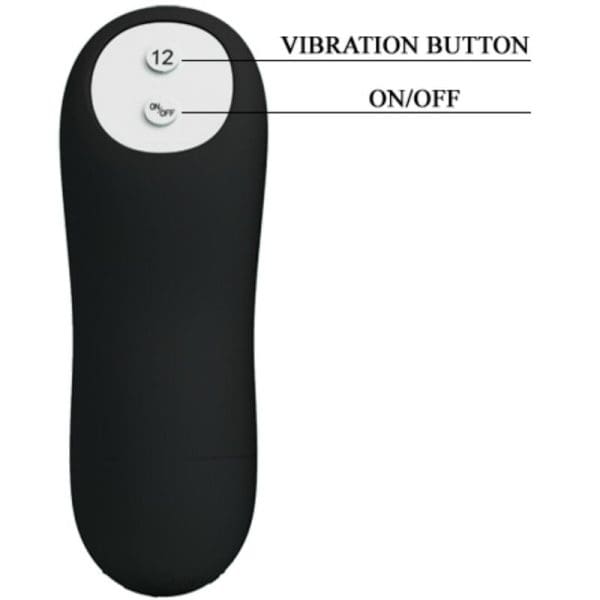 PRETTY LOVE - SILICONE ANAL PLUG PENIS FORM AND 12 VIBRATION MODES BLACK 5